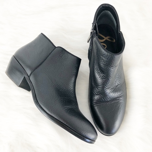 Sam Edelman Shoes - Sam Edelman 'Petty' Black Leather Ankle Bootie
